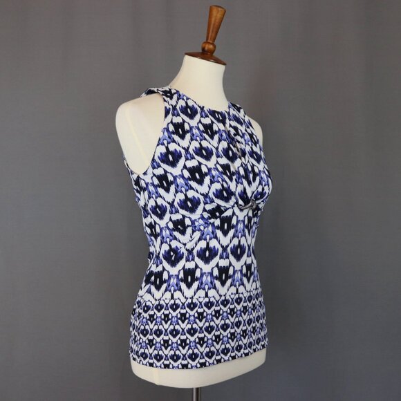 Roberto Cavalli Size 42 - Fits like a Small Sleeveless Top Blue White - Picture 6 of 8